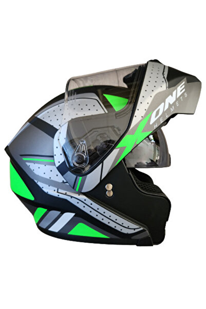 No branded Casca moto modulabila X-One Verde L