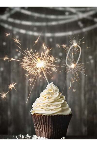 Generic Silver Sparkler Candle - Number 0