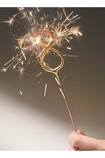 Generic Rose Gold Sparkler Candle - Number 8