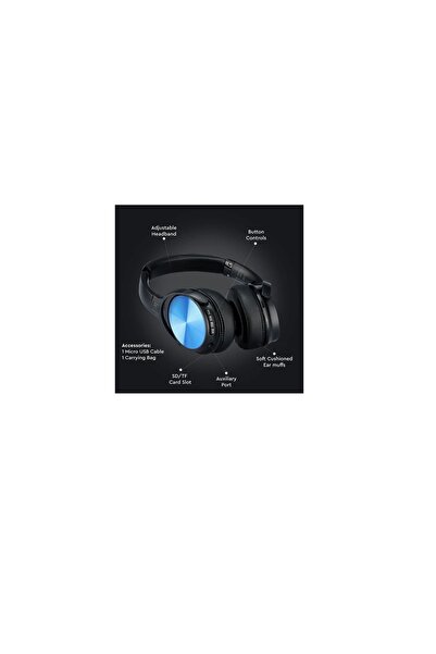 V-TAC Wireless Bluetooth Headphones, Aux Connectivity, SD card, Blue