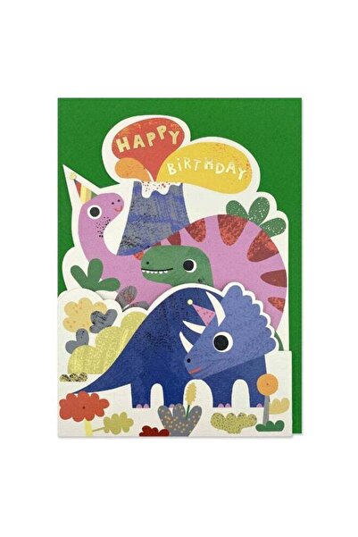 Generic بطاقة عيد ميلاد بمناسبة يوم الديناصورات من مجموعة راسبيري بلوسوم للأطفال