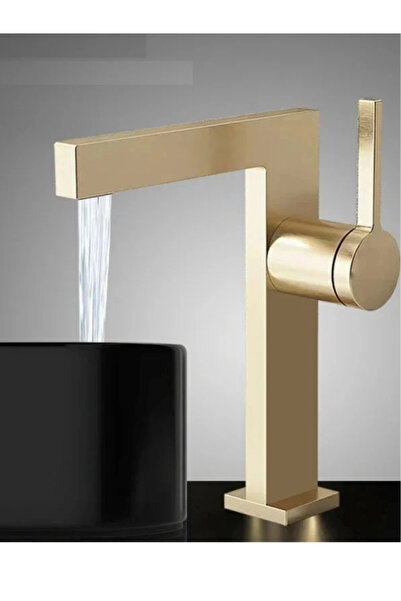 Fualora صنبور حوض غسيل ذهبي غير لامع