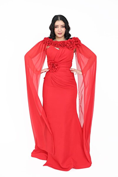 modern designer Soft dress with an elegant rose