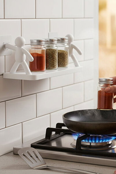 Genel Markalar Sevimli İnsan Figürlü Yapışkanlı Duvar Rafı – Banyo ve Mutfak ...