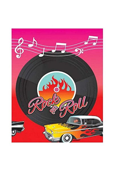 Generic Rock And Roll Printed Classic 50's Table Cover Rectangular, Birthday ...