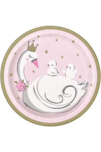 Generic Swan Birthday Plate 7''