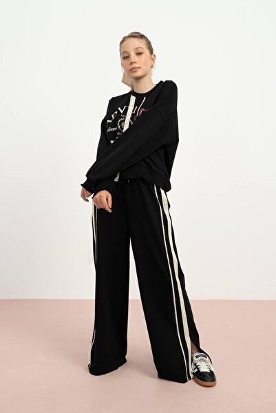 LOCO LOCO KIDS Locoloco Girl Child Slit Pants 9-14 Years Black