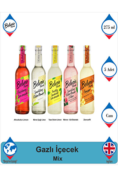 Belvoir Gazlı İçecek Mix 5 x 275 ML