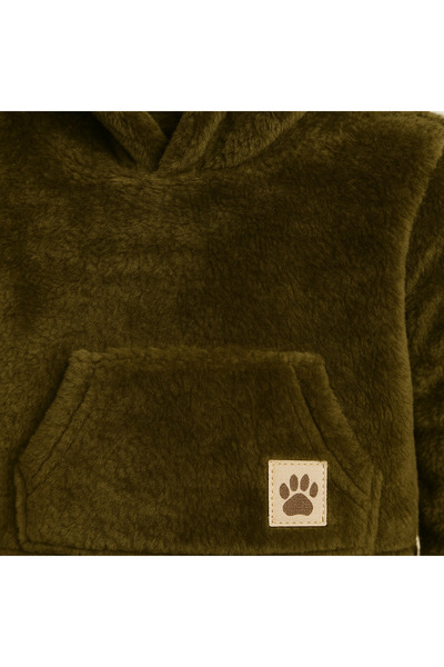 Uğur bebe Khaki Green Ultra Soft Fleece Hooded Set – Warm, Modern and Premium Comfort”