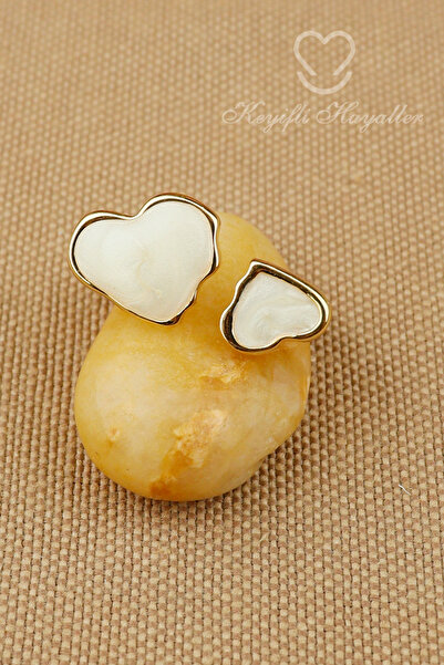 Keyifli Hayaller خاتم فولاذي - خاتم ذهبي قابل للتعديل على شكل قلب من الفولاذ ...