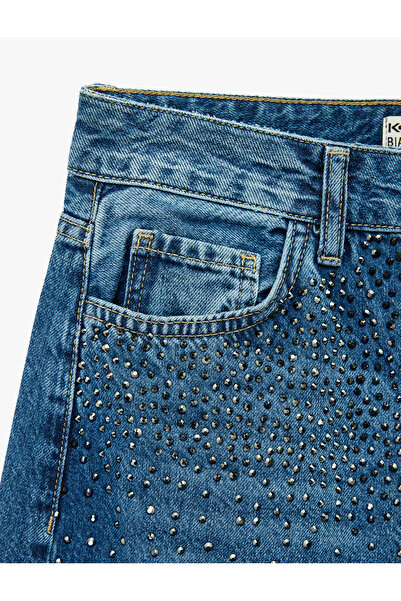 Koton Джинси з широкими штанинами, кишенями та каменями - Wide Leg Jeans