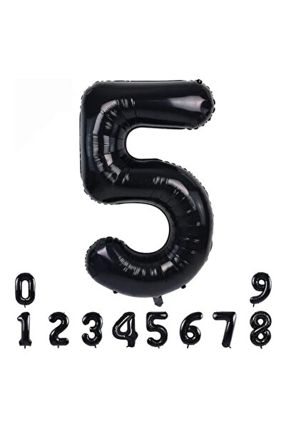 PARTİAVM Kuromi 5Th Birthday Balloon Set Sanrio Character Black Number Pink Purple Pastel Installation with Video