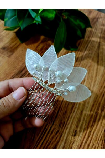Handmade Cataramă de mireasă cu perle - accesoriu de mireasă minimalist - tiara de mireasă -