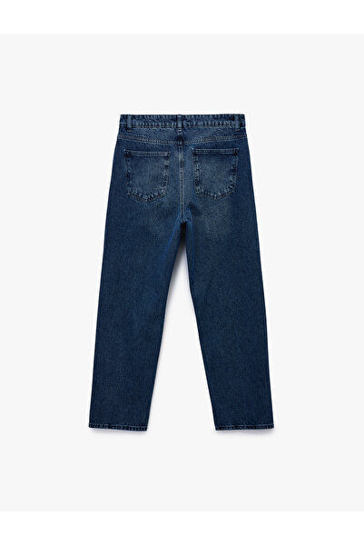 Koton Κανονική μέση βαμβακερή φαρδιά φαρδιά τζιν παντελόνι