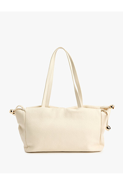 Koton Faux Leather Handle Tote Bag with Metal Accessories