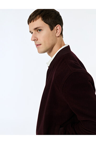 Koton Regular Fit Long Sleeve Zippered Cashmere Bomber Jacket