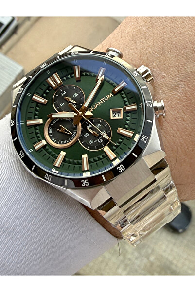 Quantum Kadranı Yeşil Orijinal 10 ATM Su Geçirmez Erkek Kol Saati