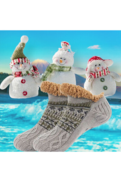 ORGANICYOU Jiang 1 Pair Women's Socks, Indoor Slippers, Adult Velvet Sole Socks, Sleeping Socks, Non-Slip (S)