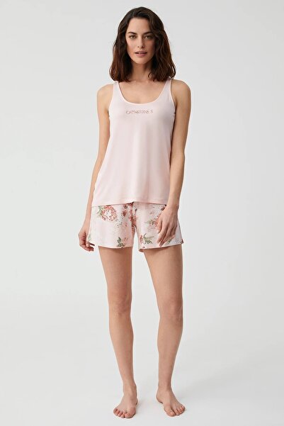 Catherine's Catherines Soft Textured Fabric Thick Strap Women's Shorts Pajama Set