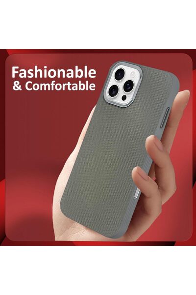 Margoun iPhone 16 Pro Max Vegan Leather Case (Gray)