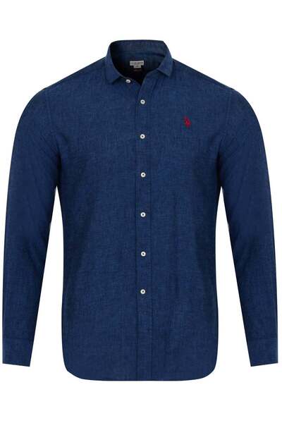 US Pollo Assn US POLO ASSN. - ΑΝΔΡΙΚΟ ΠΟΥΚΑΜΙΣΟ INCHES Λινό