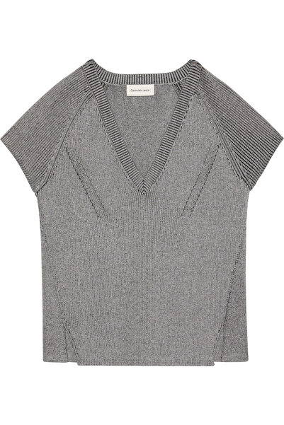 Calvin Klein Snowy Plaited Sleeveless Muscle Gri Kadın Sweatshirt