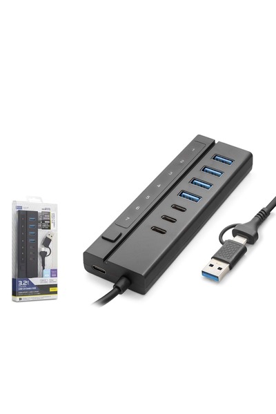 Genel Markalar iETOP HDX7062 USB Type-C 3.2 Gen1 Hub Anahtarlı 8 Port 5 Gbps ...