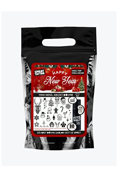 ONE SPRAY TATTOO Happy New Year temporary tattoo template