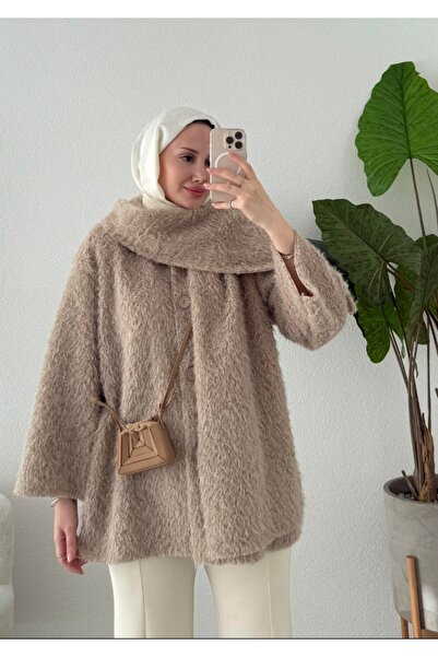 MODA MAÇKA PARK Tedi Feathered Cap Coat Jacket