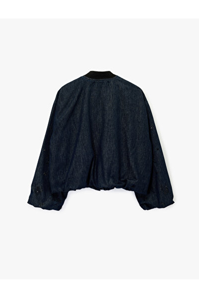 Koton Дънки с дълги ръкави, копчета и камъни, с висока яка