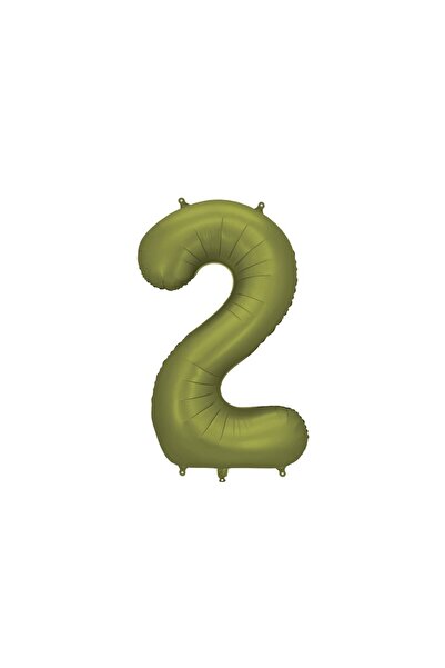 PARTY DECO SP. ZO.O.SP.K. Balon folie satin cifra 2 olive 86 cm