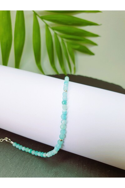 Abundo Bratara din amazonit si argint 925, 17 cm