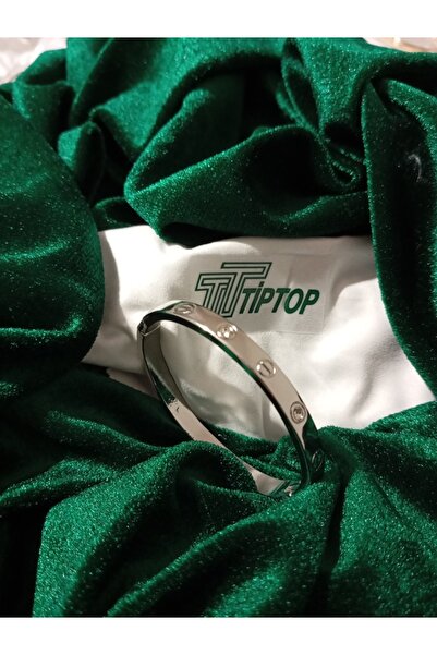 KB TİPTOP / ÇELİK ZİRKON TAŞLI KROM KELEPÇE BİLEKLİK