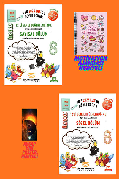 SİNAN KUZUCU YAYINLARI 8.Sınıf İlk Doz 12'li Genel Sözel Sayısal Deneme Motiv...