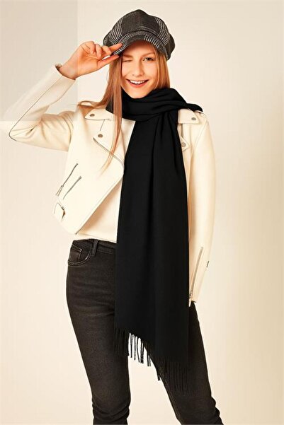 Neşeli Butik γυναικείο σάλι με απαλή υφή με φούντες NBAKS045