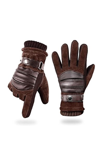 Dali Men's Winter Touchscreen Gloves, One Size, Premium PU, Brown
