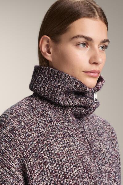 Oysho Twisted knit jacket with high collar