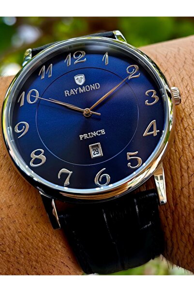 Raymond Navy Blue Black Classic Men's Wristwatch