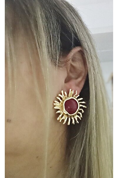 mos&more by mosev Brand Model, Steel Brown Light Sun Earrings