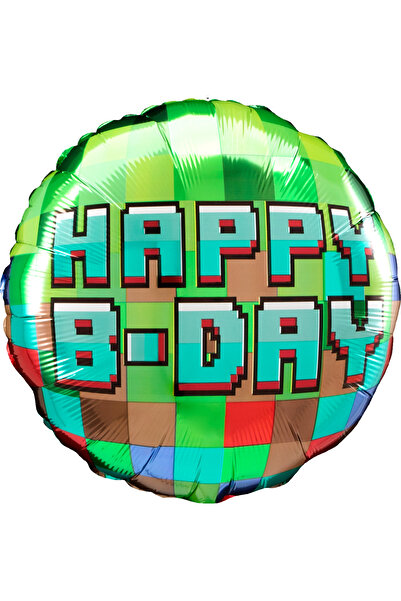 Anagram Balon folie Minecraft HAPPY B-DAY rotund 43 cm