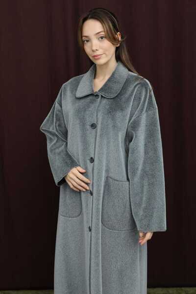 Puane Buttoned Long Coat with Pocket Detail 15220