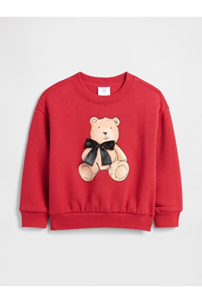 GAP Kız Bebek Kırmızı Grafik Baskılı Sweatshirt