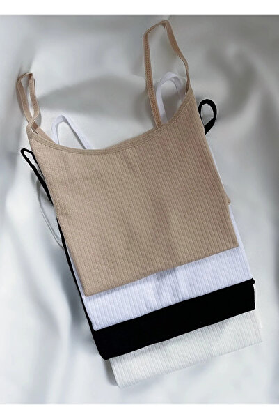 Bluezoni Women's Corded Fabric Cotton Undershirts Economical Pack of 4