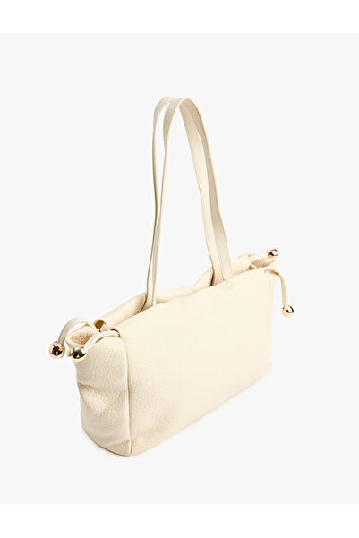 Koton Faux Leather Handle Tote Bag with Metal Accessories