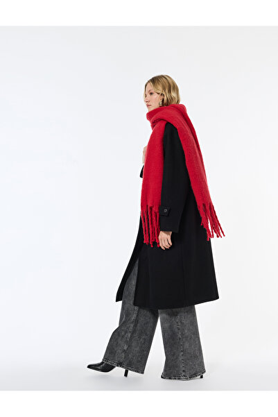 Koton Oversized Coat Cashmere Long Sleeve Pocketed Buttoned Double-Breasted