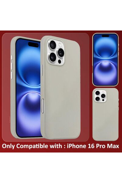 Margoun Leather Slim Case for iPhone 16 Pro Max with Camera Lens Protection (Gray)