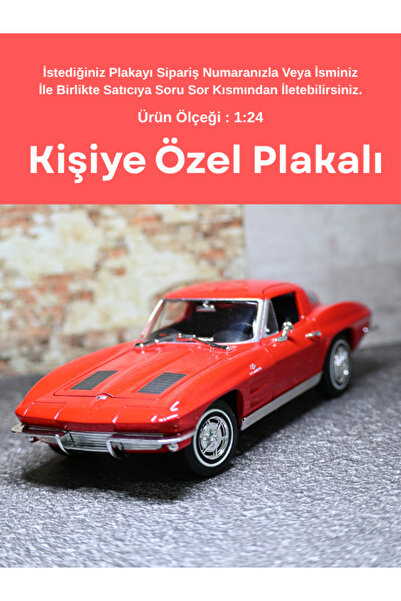 bebeym Chevrolet Corvette Klasik Metal Araba - 1:24 Ölçek Corvette Model Araba - Klasik Oyuncak Araba