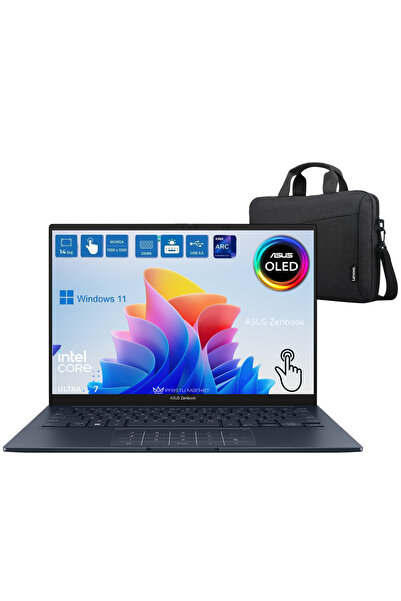 ASUS Zenbook 14 UX3405CA P1 Intel Core Ultra 7 255H 16GB 512GB SSD 14" OLED (Dokunmatik) Win 11 Home