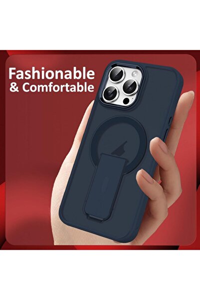 Margoun iPhone 16 Pro Case-Foldable Kickstand,Magnetic Magsafe,TPU+PC (Blue)