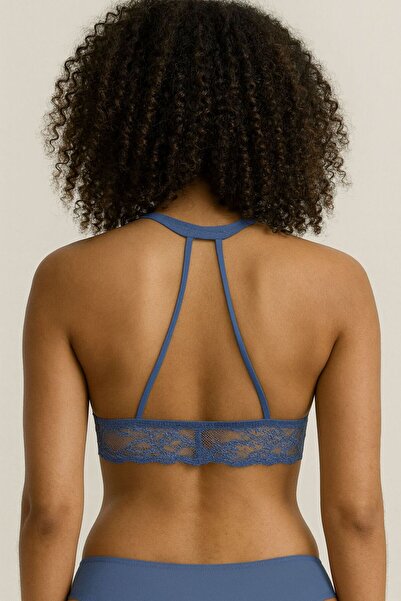 DEEP SECRET Blue Back Detail Full Lace Bralet Ds200457Br